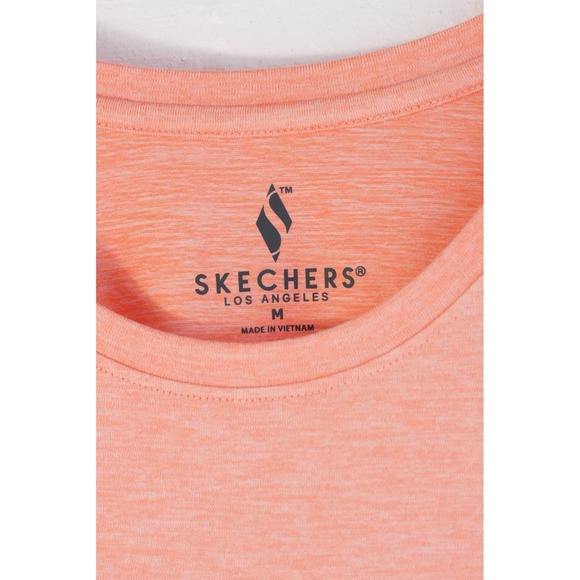 Skechers T-Shirt Women Medium Peach Short Sleeve High-Low Activewear Top - Picture 3 of 6